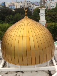 contral mosque cladding roof dome with crescent